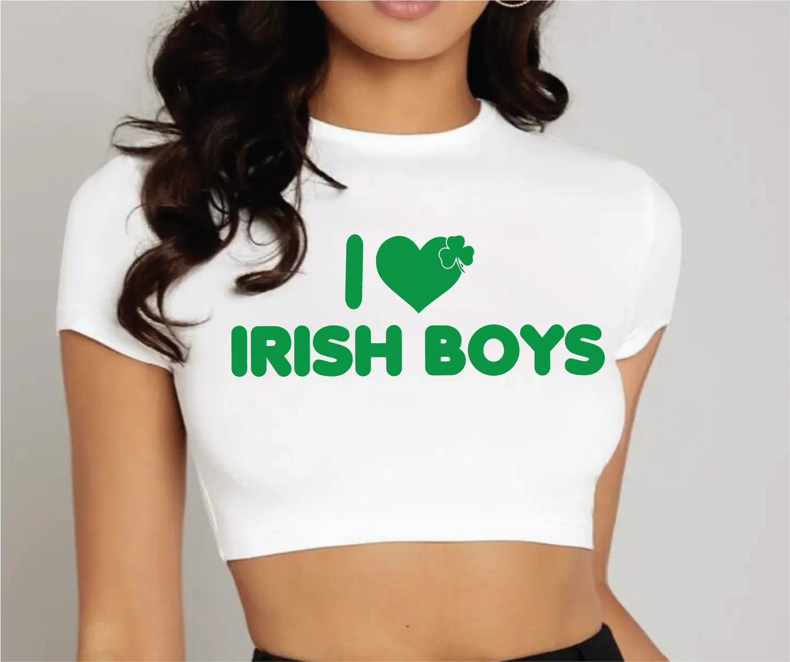 I LOVE IRISH BOYS SUPER CROP TEE