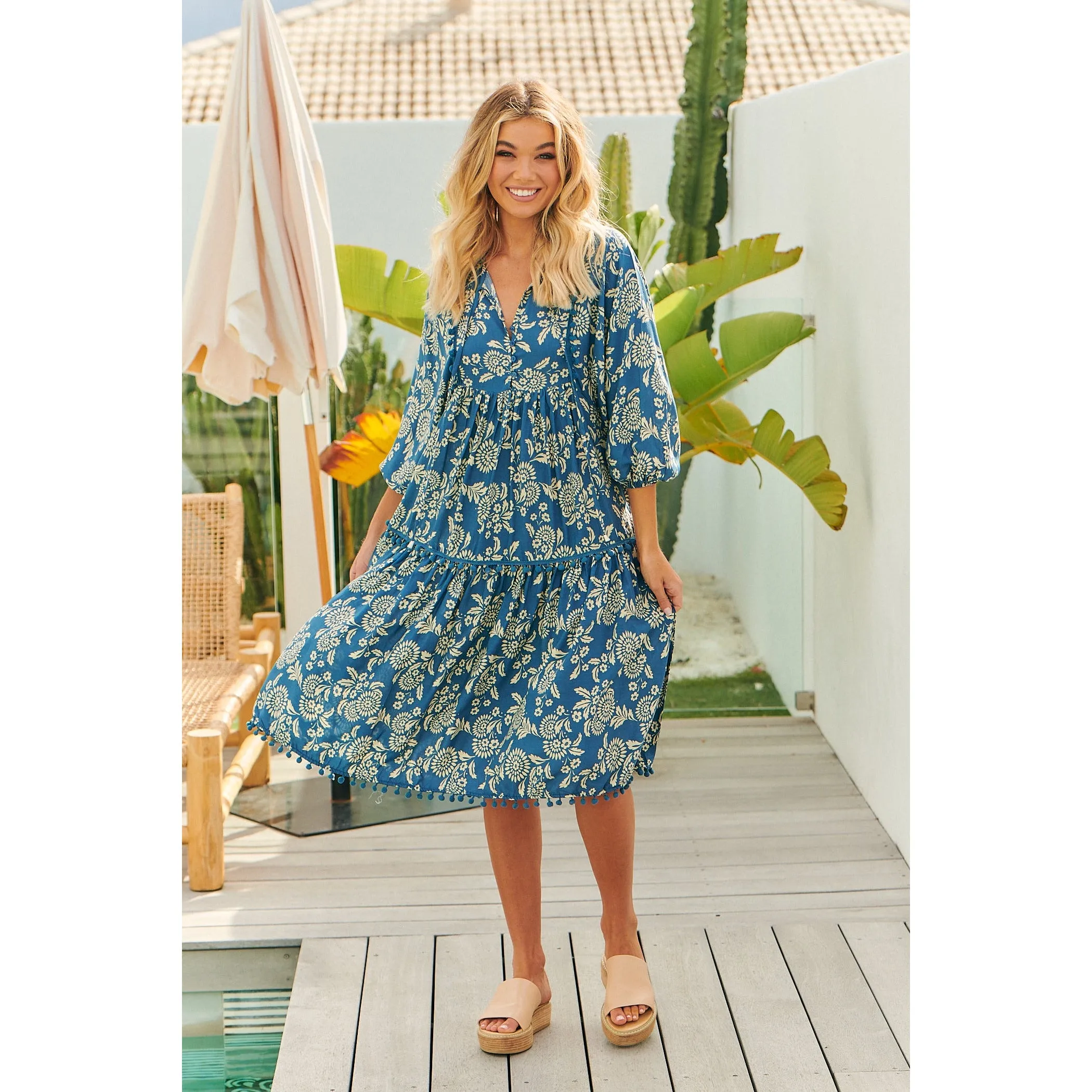 JAASE Day Dream Sea Print Palace Midi Dress