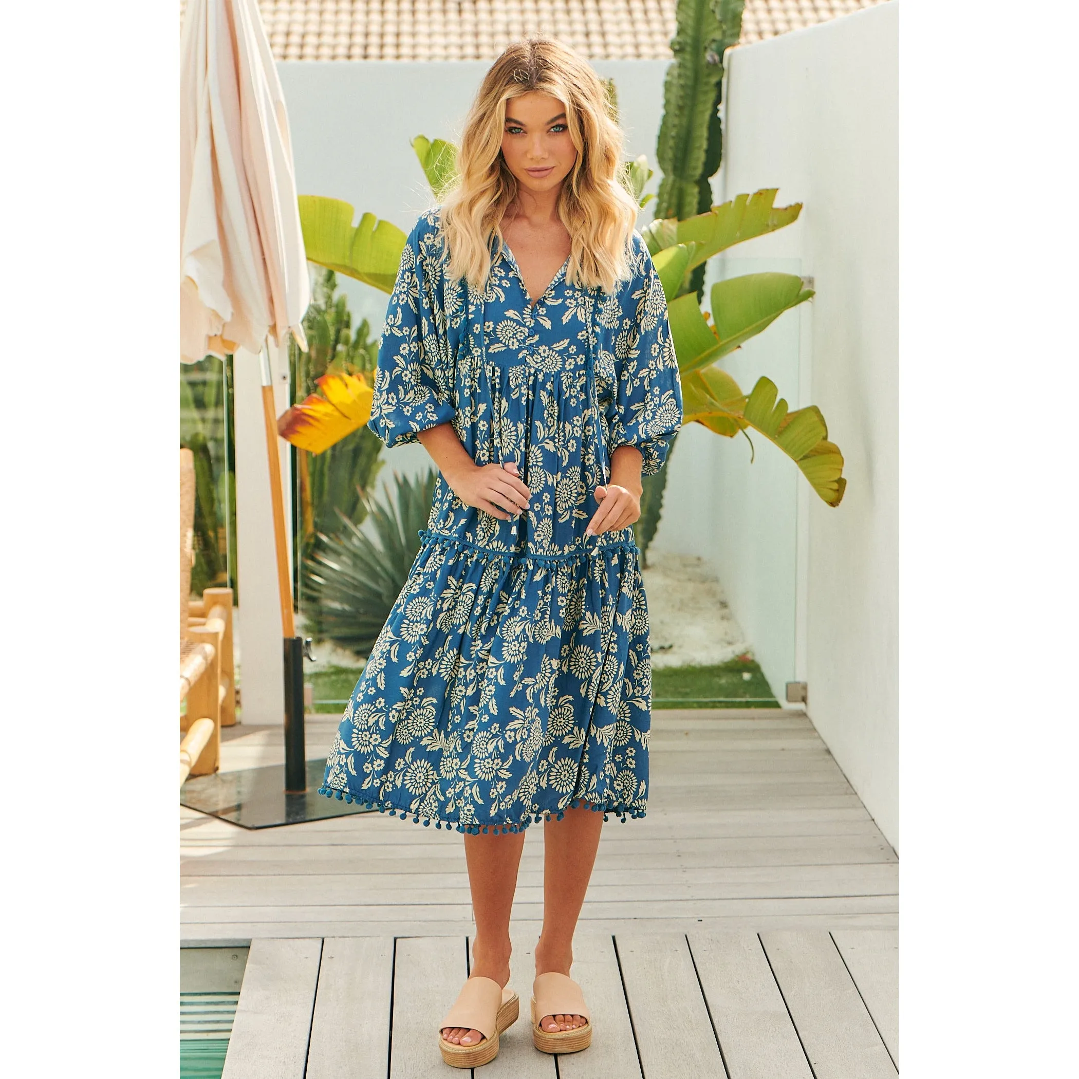 JAASE Day Dream Sea Print Palace Midi Dress