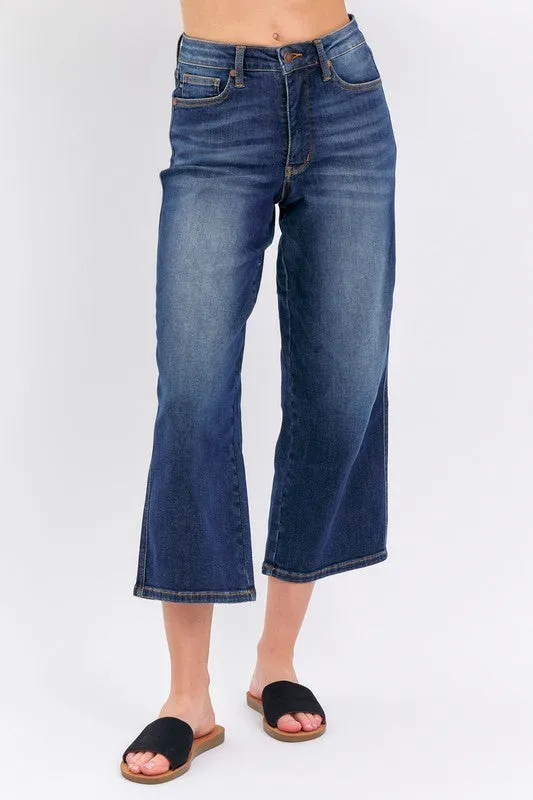 JB131 - TUMMY CONTROL CROP WIDE LEG JEAN