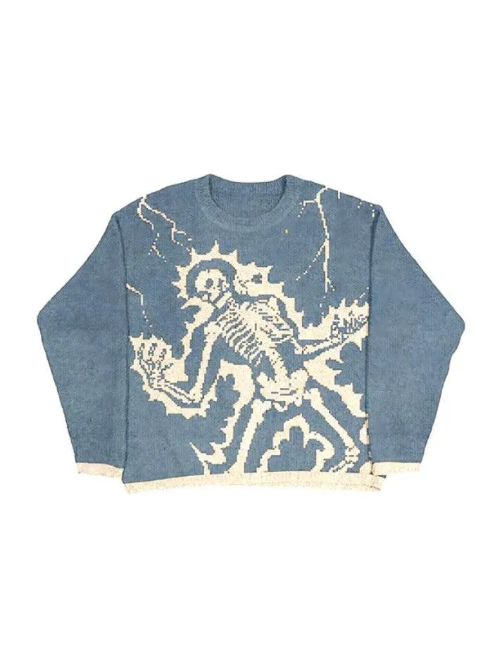 Joskaa Knit Skull Print Sweater