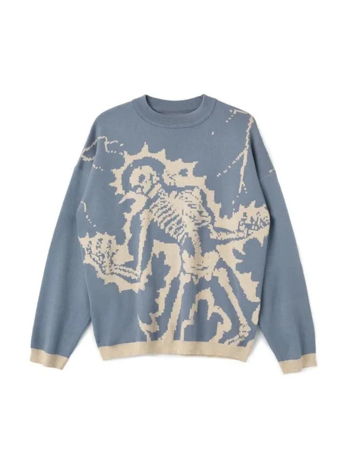 Joskaa Knit Skull Print Sweater