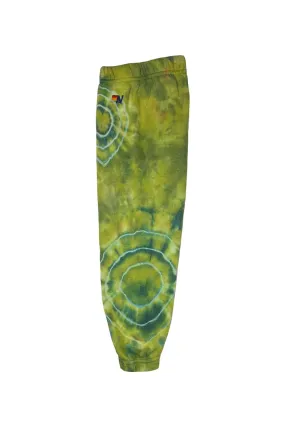 KID'S HAND DYED SWEATPANTS - TIE DYE GREEN YELLOW