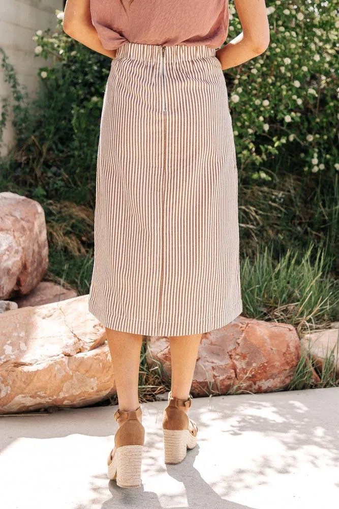 Klara Striped Midi Skirt