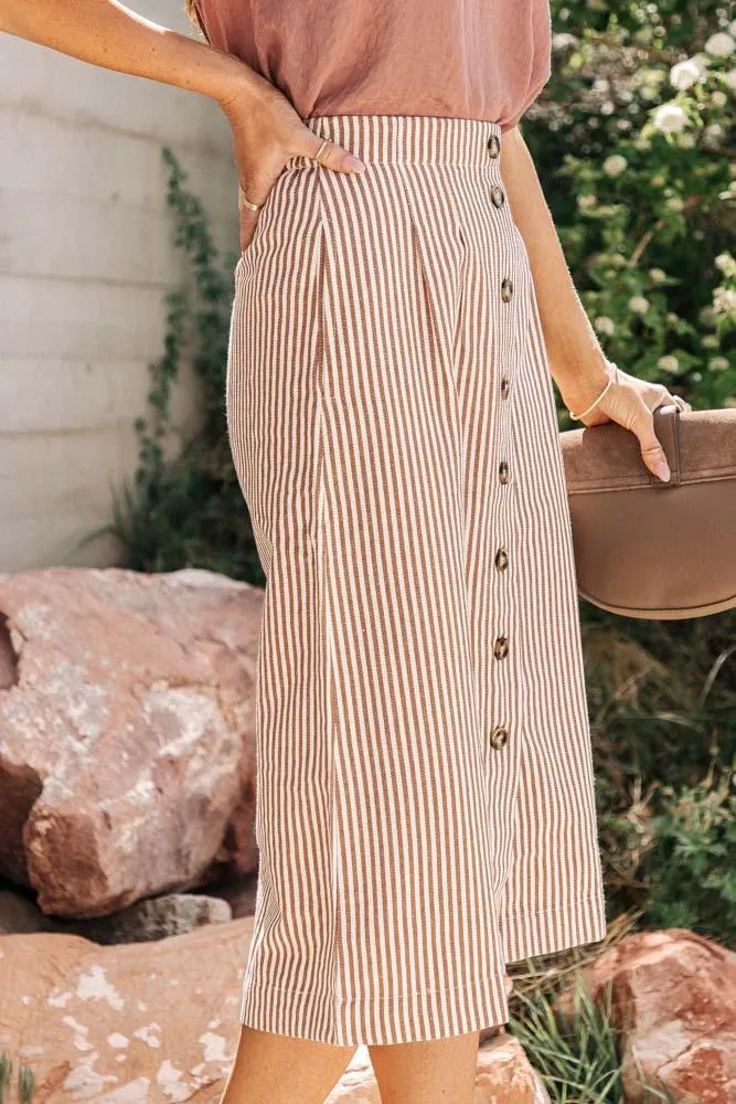 Klara Striped Midi Skirt