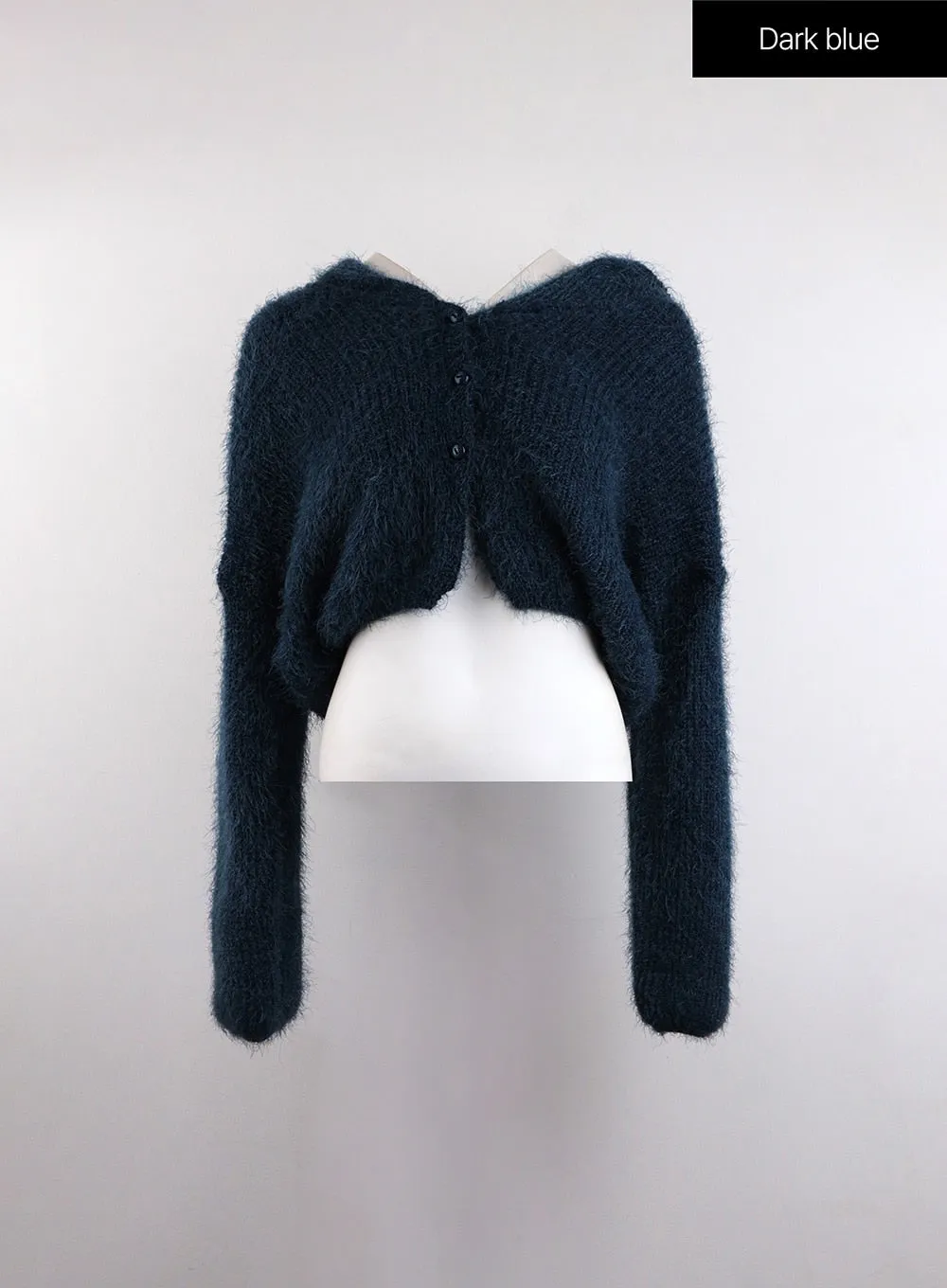 Knit Fuzzy Button-Up Cardigan OJ419