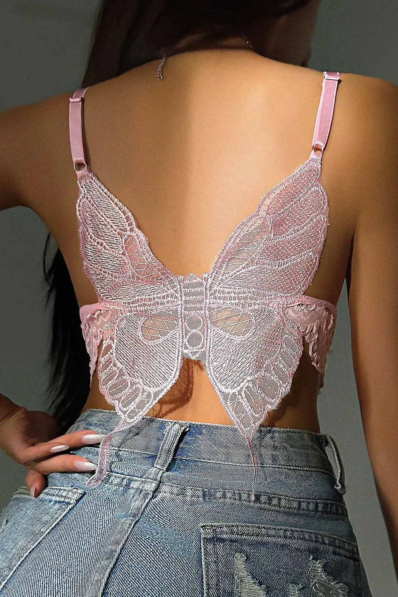 Lace Butterfly Cami Vest