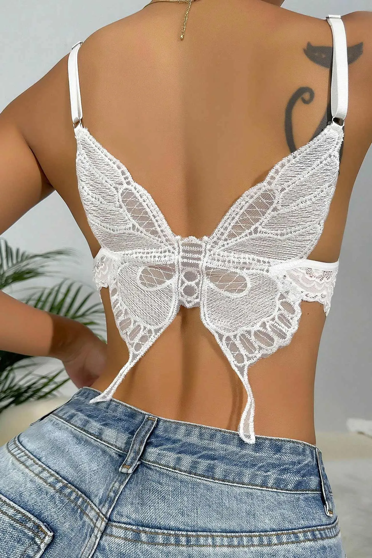 Lace Butterfly Cami Vest