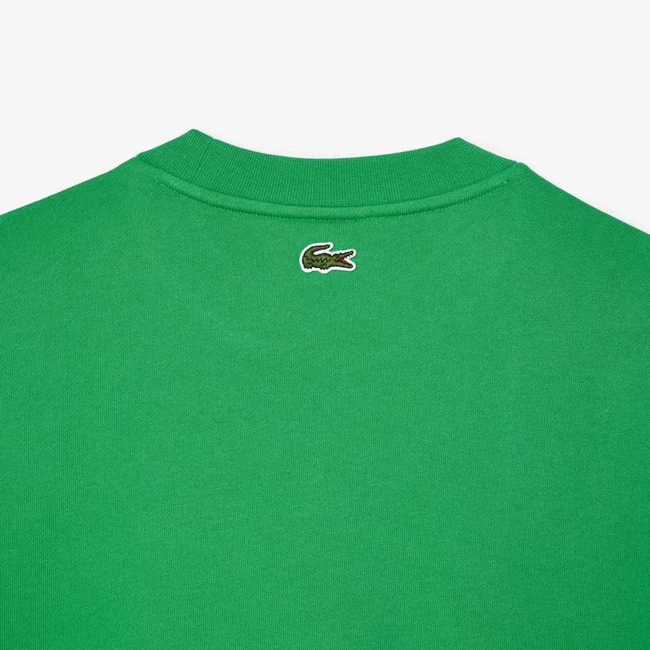 LACOSTE CLASSIC FIT MONOGRAM OVERSIZED LOGO FLEECE SWEATSHIRT -Men’s-GREEN-SIW