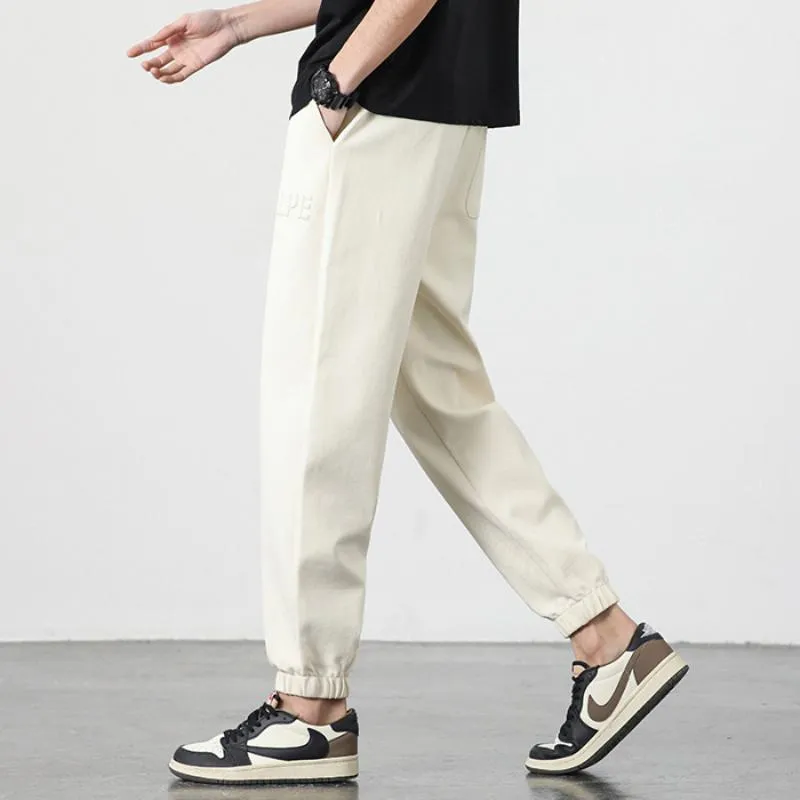 Letter Versatile Casual Print Cropped Tapered Sports Harem Sweatpant