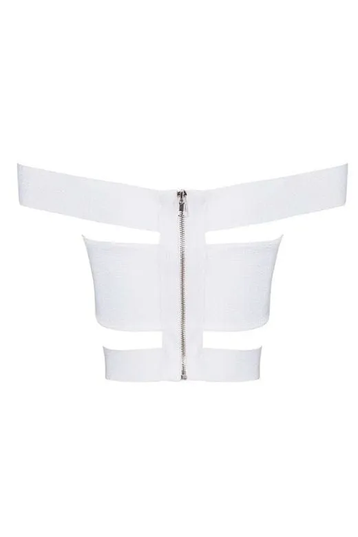 Lexia Bandage Crop Top - Pearl White