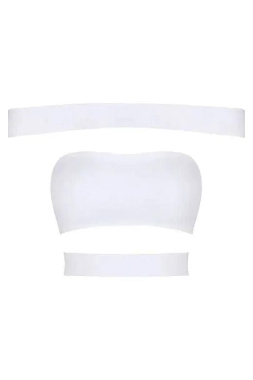 Lexia Bandage Crop Top - Pearl White