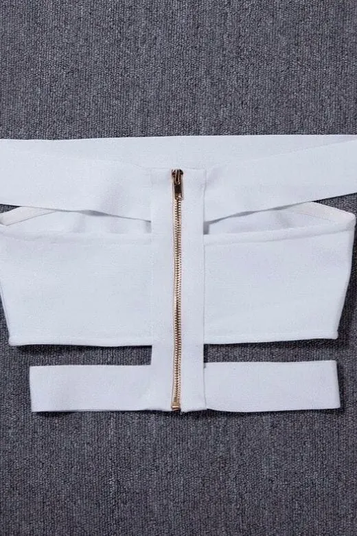 Lexia Bandage Crop Top - Pearl White