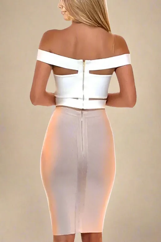 Lexia Bandage Crop Top - Pearl White