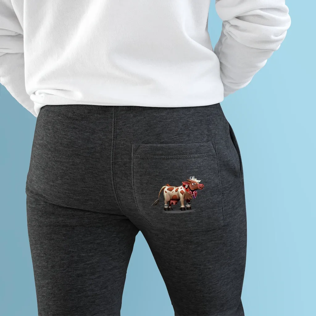 Light Brown Cow Premium Fleece Joggers