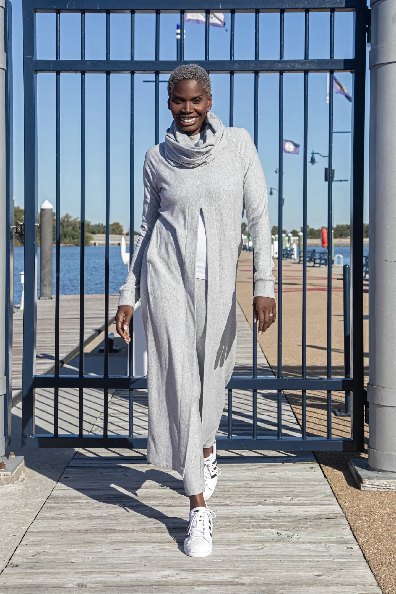 Long Tunic Fleece - Heather Grey