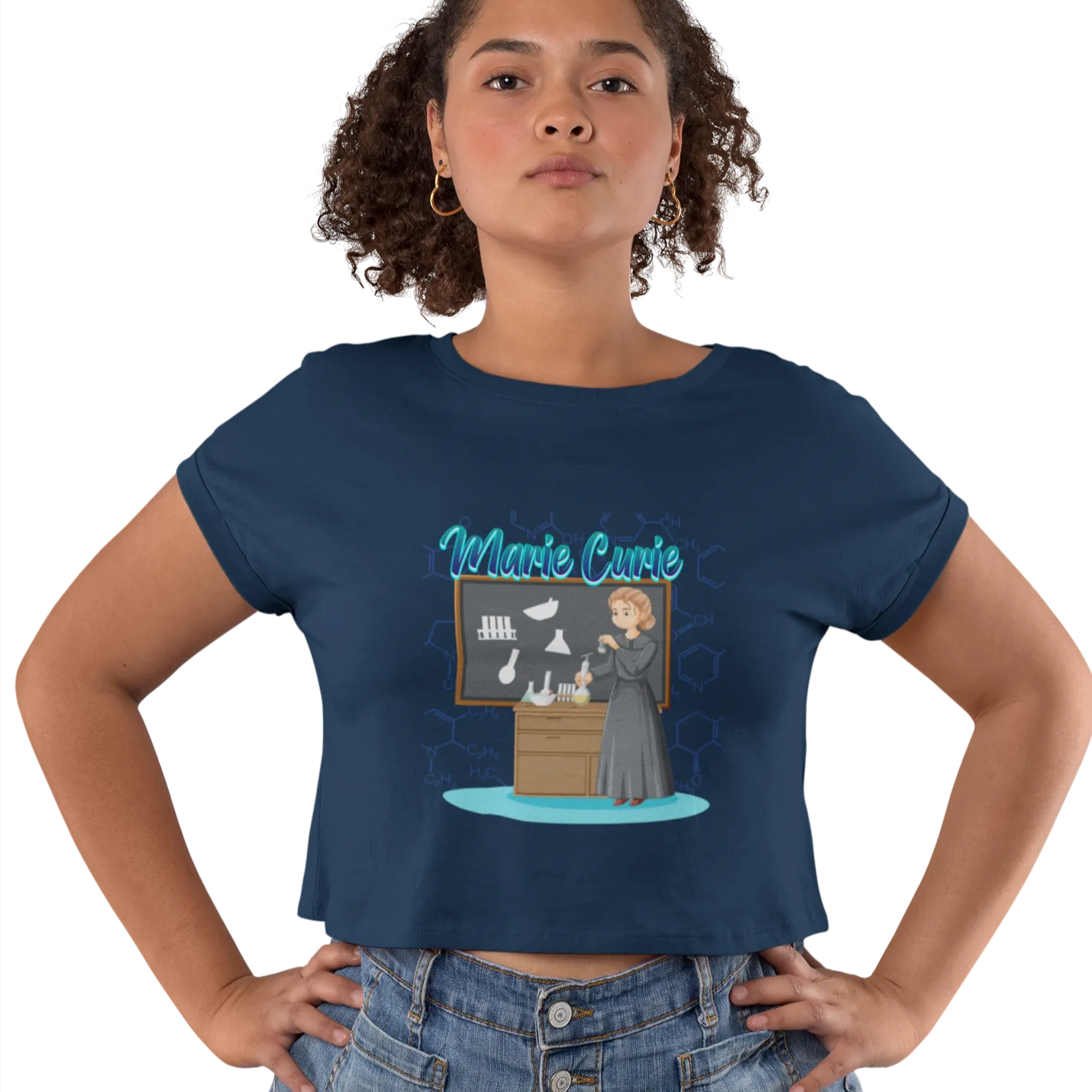 Madame Curie Scientist Crop Top C03