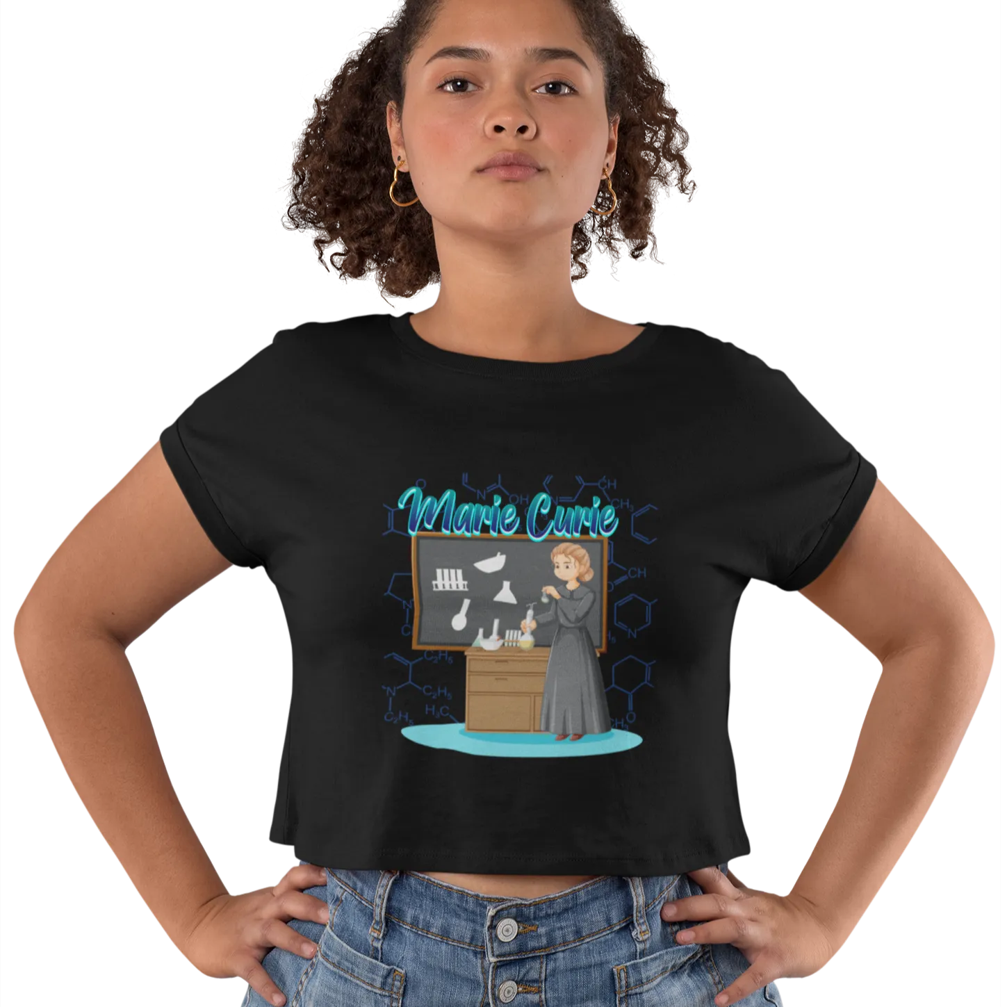 Madame Curie Scientist Crop Top C03