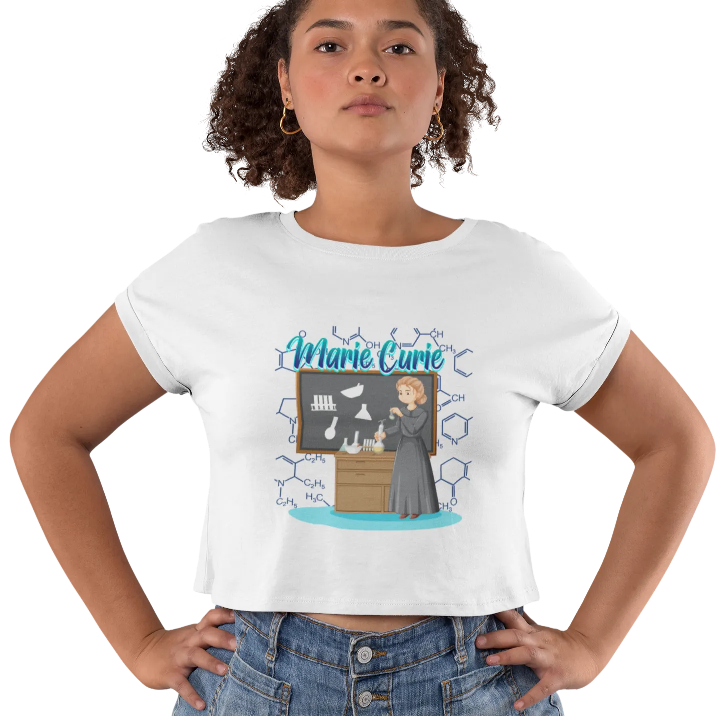 Madame Curie Scientist Crop Top C03