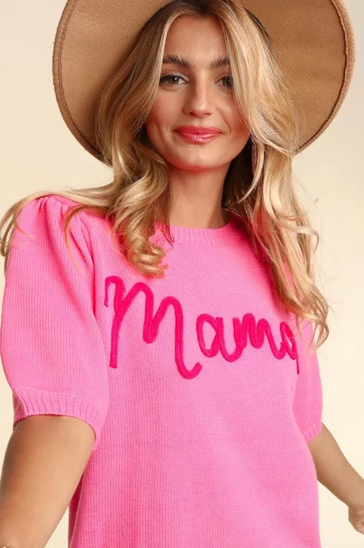 Mama Pop Letters Sweater Plus Size