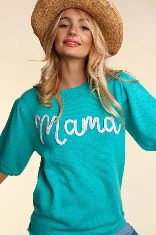 Mama Pop Letters Sweater Plus Size