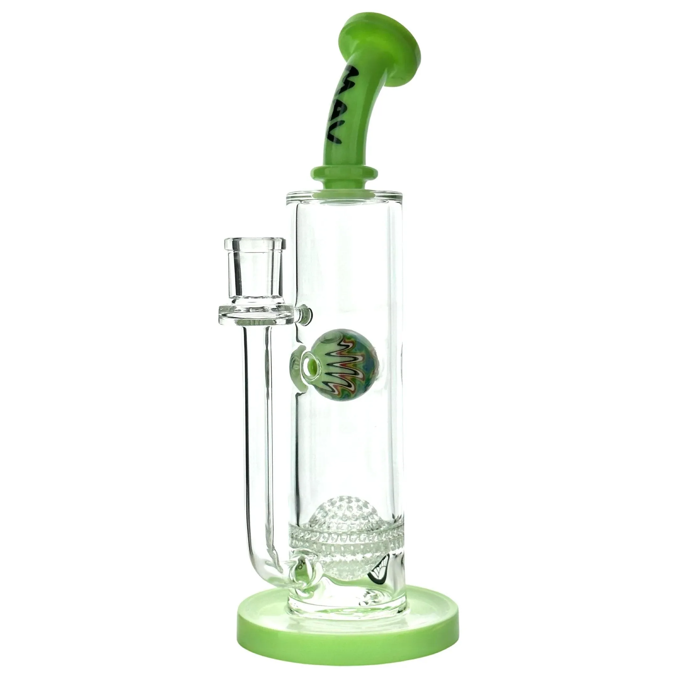 MAV Eureka Honeyball Bent Neck Waterpipe with Wig Wag Splash Ball