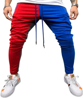 Men Embellished Red/Blue/Black Track Pants (Pack of 1)