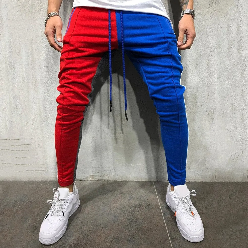 Men Embellished Red/Blue/Black Track Pants (Pack of 1)