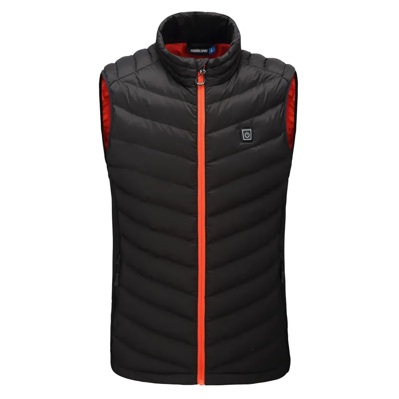 Men's Black Heated Gilet