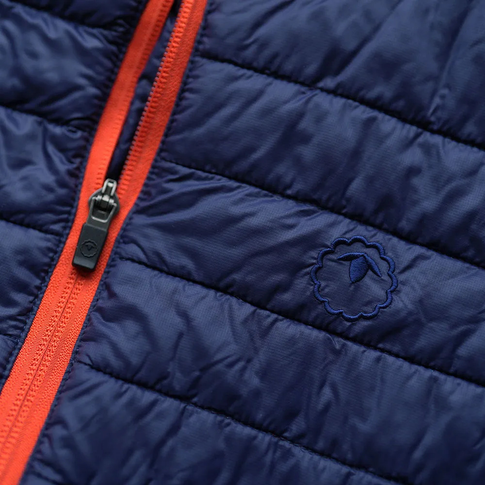 Mens Merino Wool Insulated Gilet (Navy/Orange)