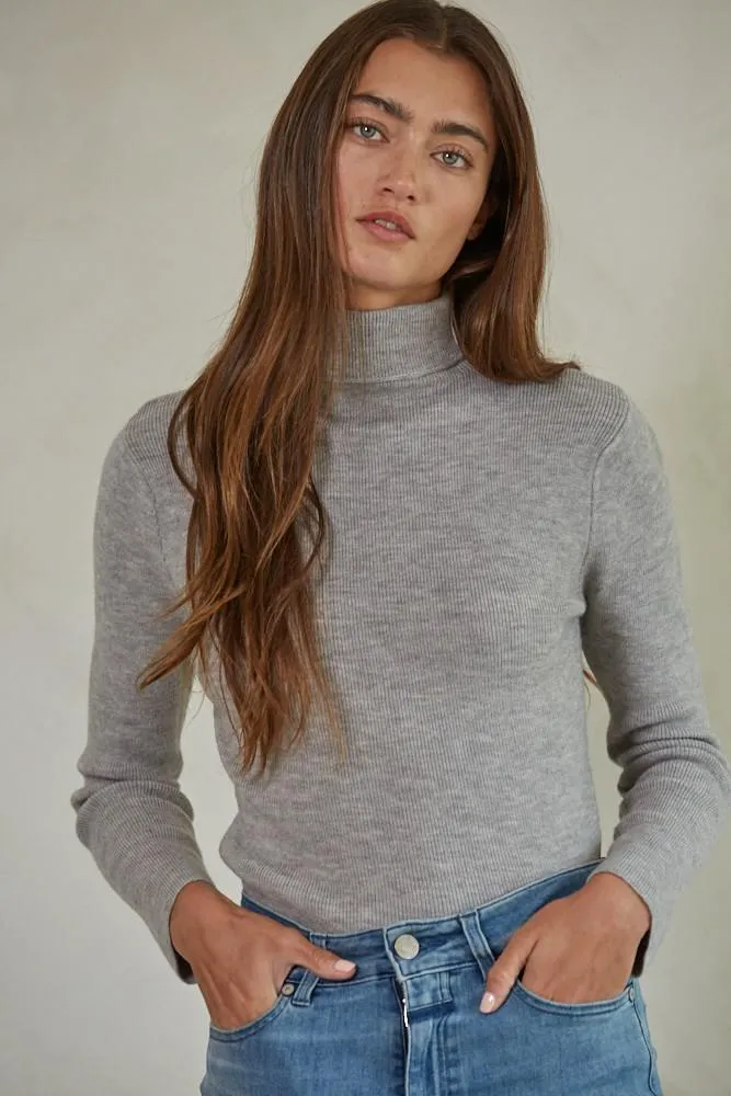 Mercer Long Sleeve Sweater Top - Heather Grey