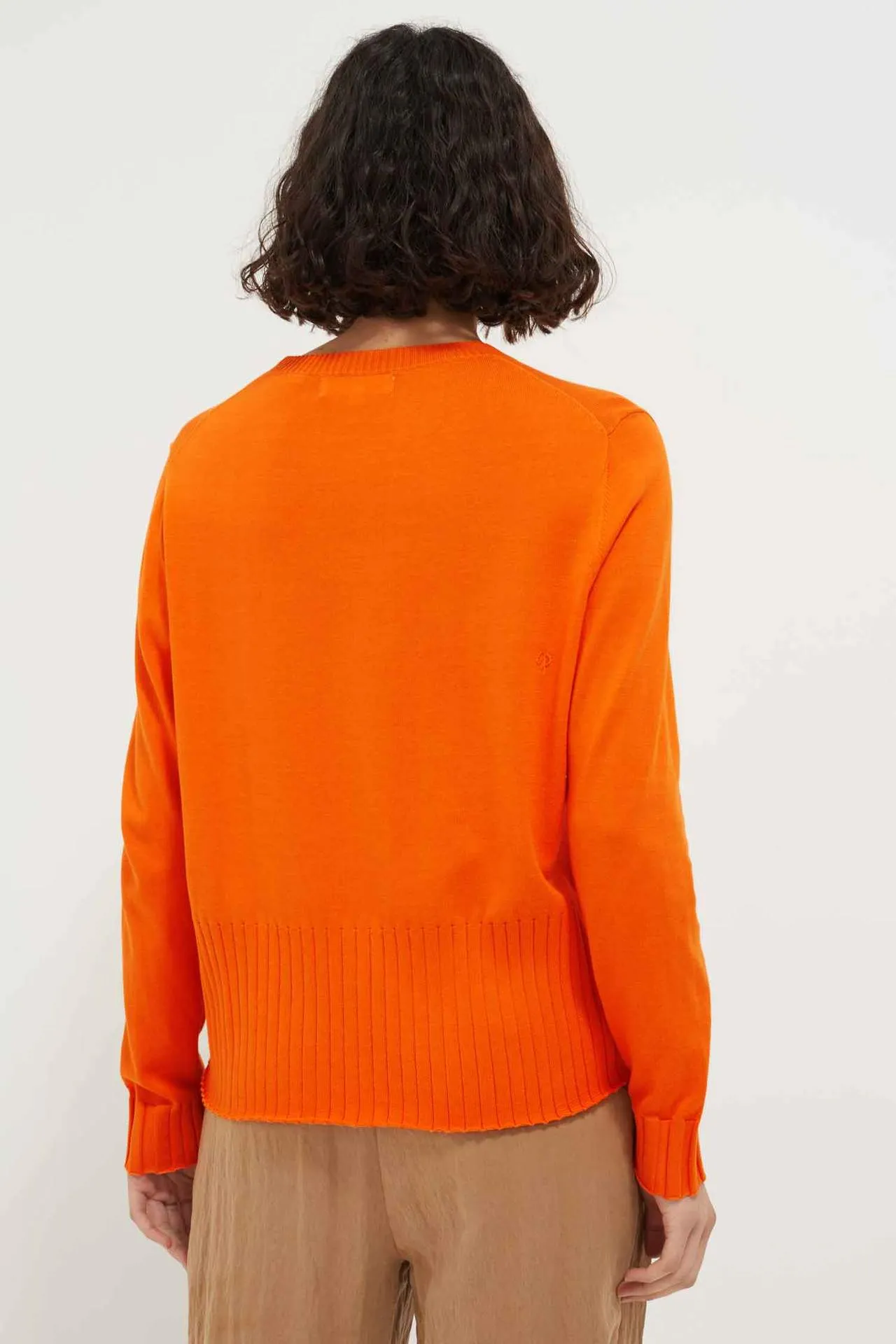 Mixed Rib Sweater, Orange