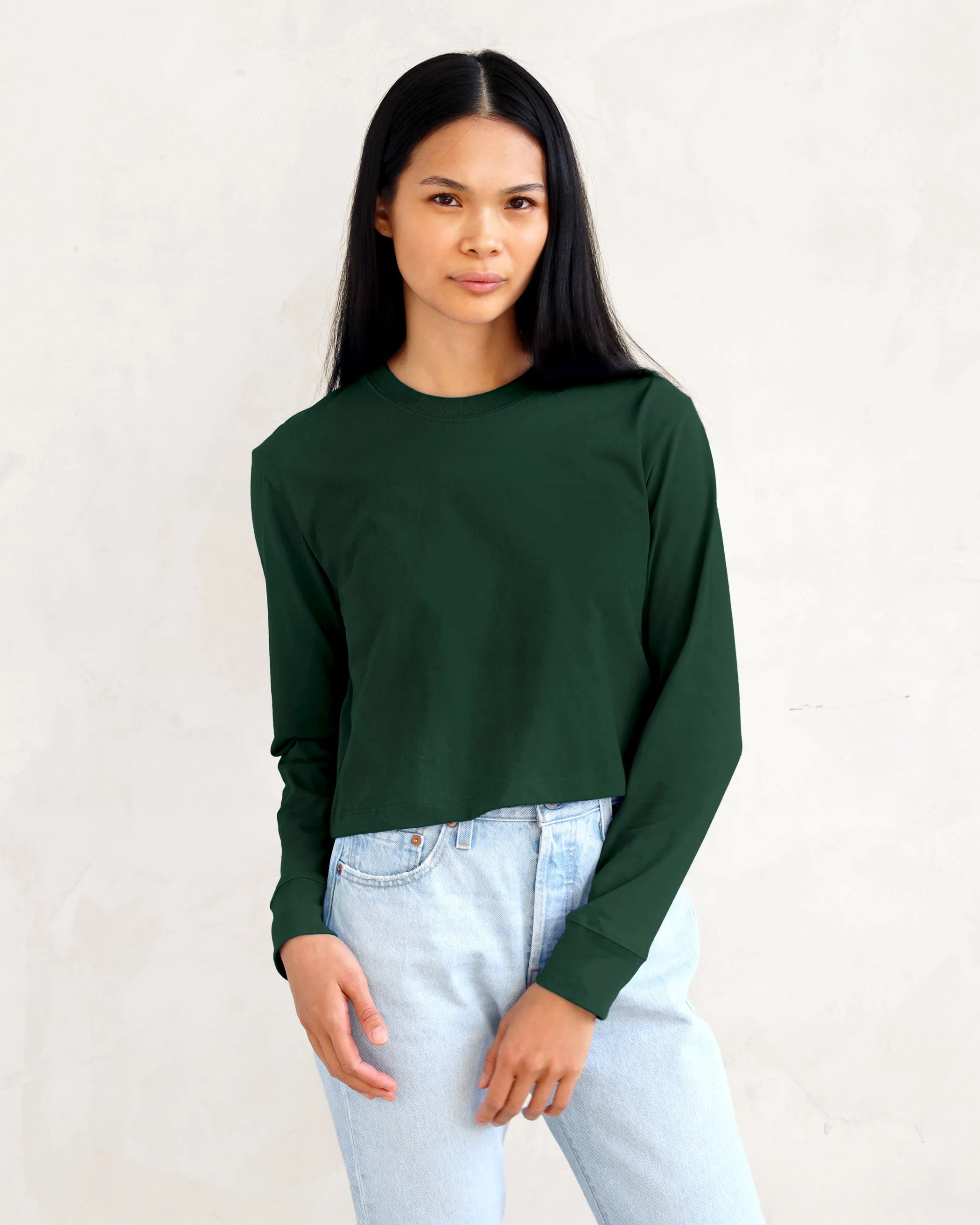 Monday Long Sleeve Crop Top Forest