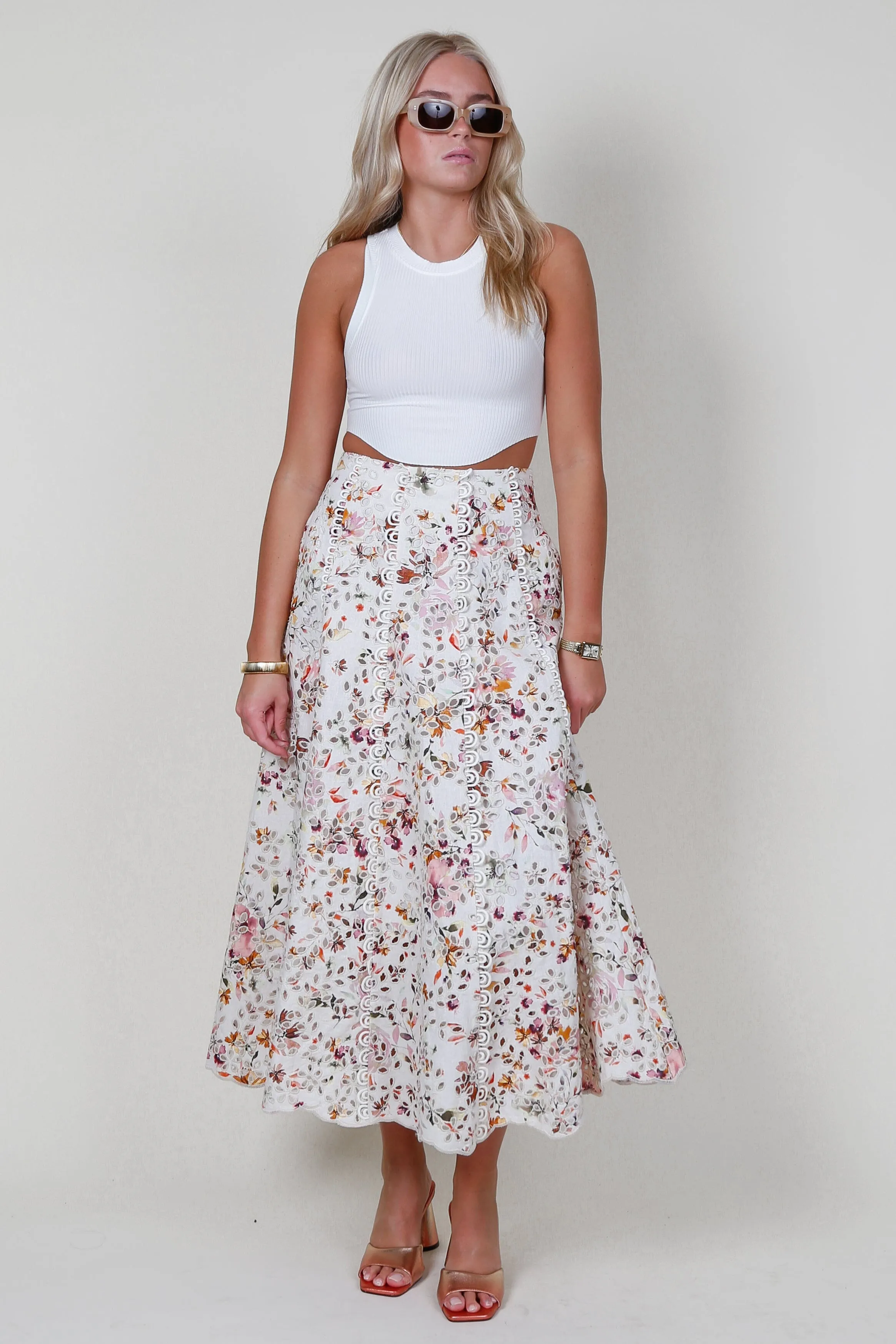 MOS | Alexia Midi Skirt - Ivory