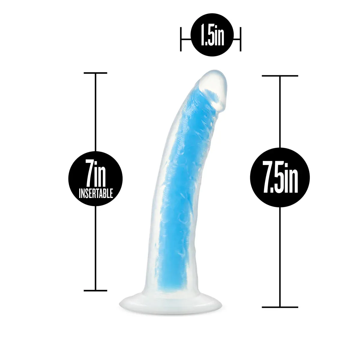 Neo Elite Prysm Glow In The Dark Neon Blue 7-Inch Dildo