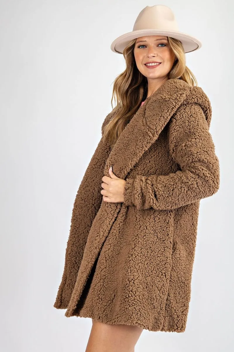 Oversized Willow Soft Faux-Fur Hoody Jacket Coat