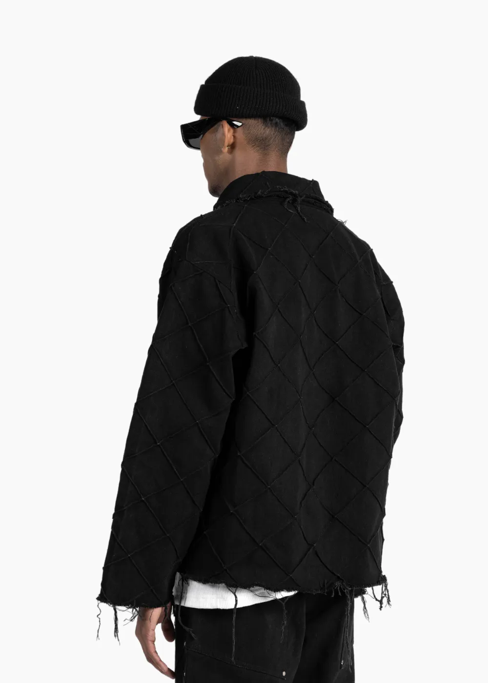 PIN TUCKS JACKET - BLACK