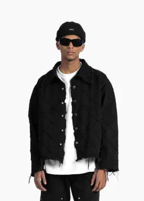 PIN TUCKS JACKET - BLACK