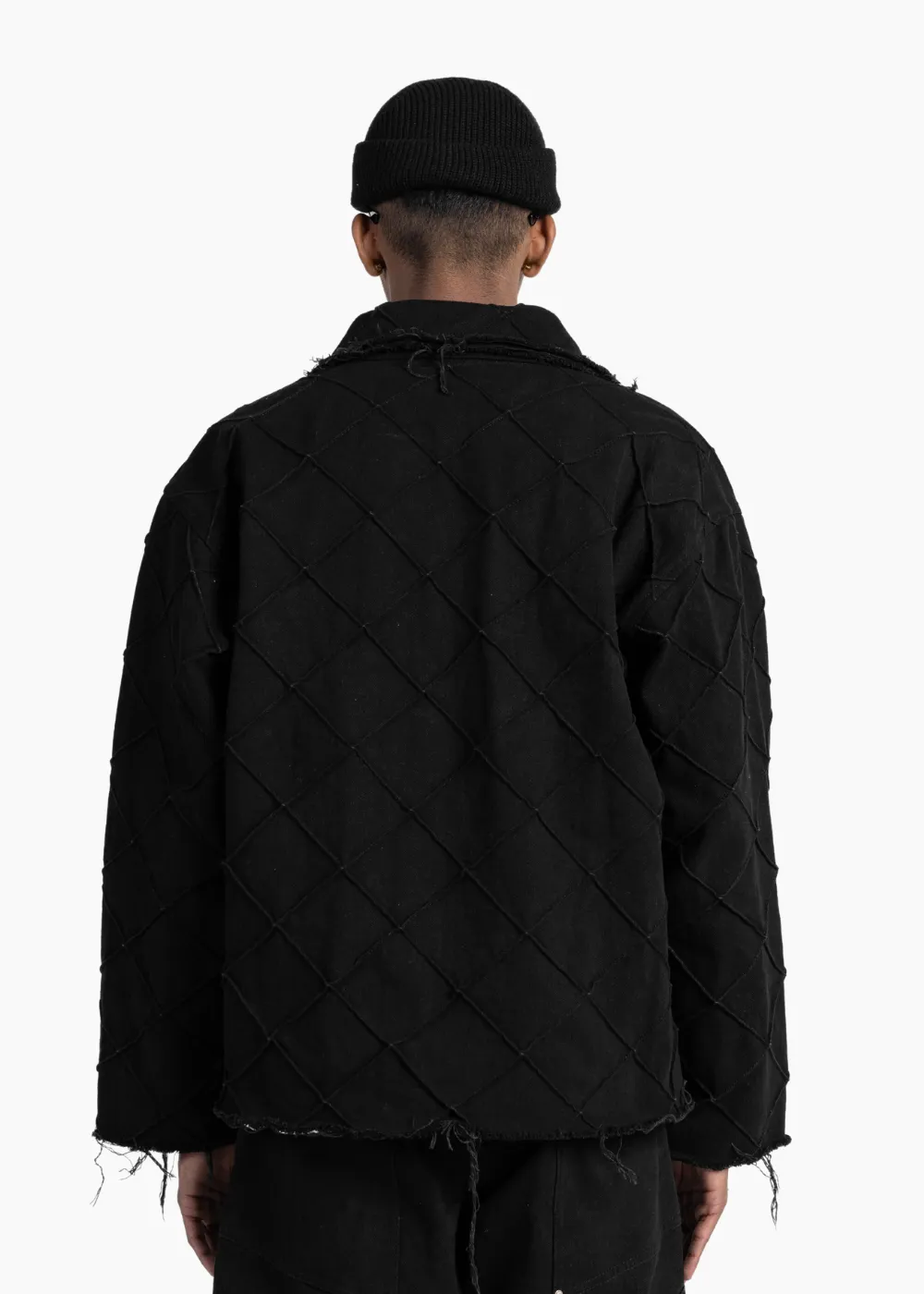 PIN TUCKS JACKET - BLACK