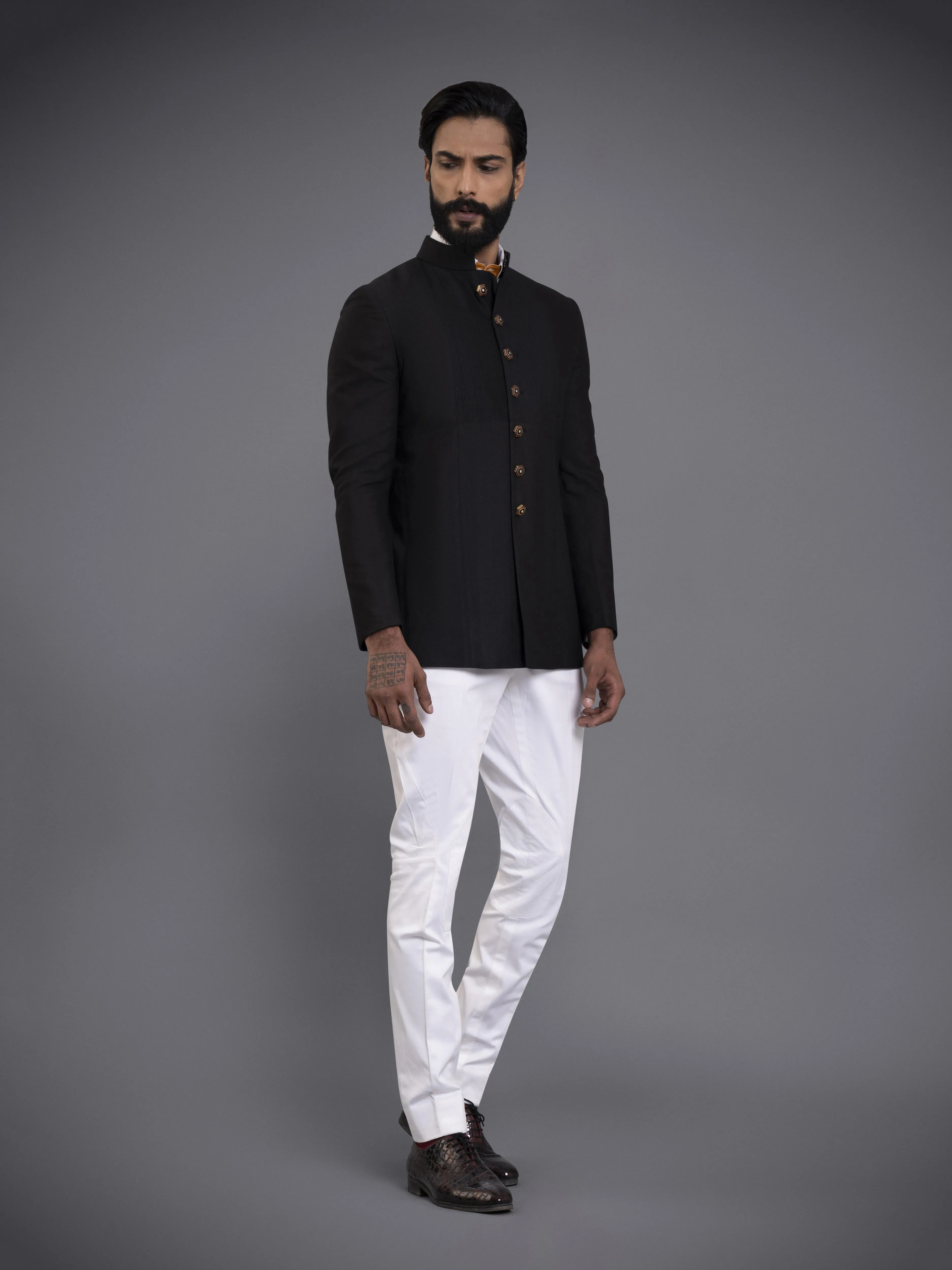 PINTUCKED BANDHGALA JACKET