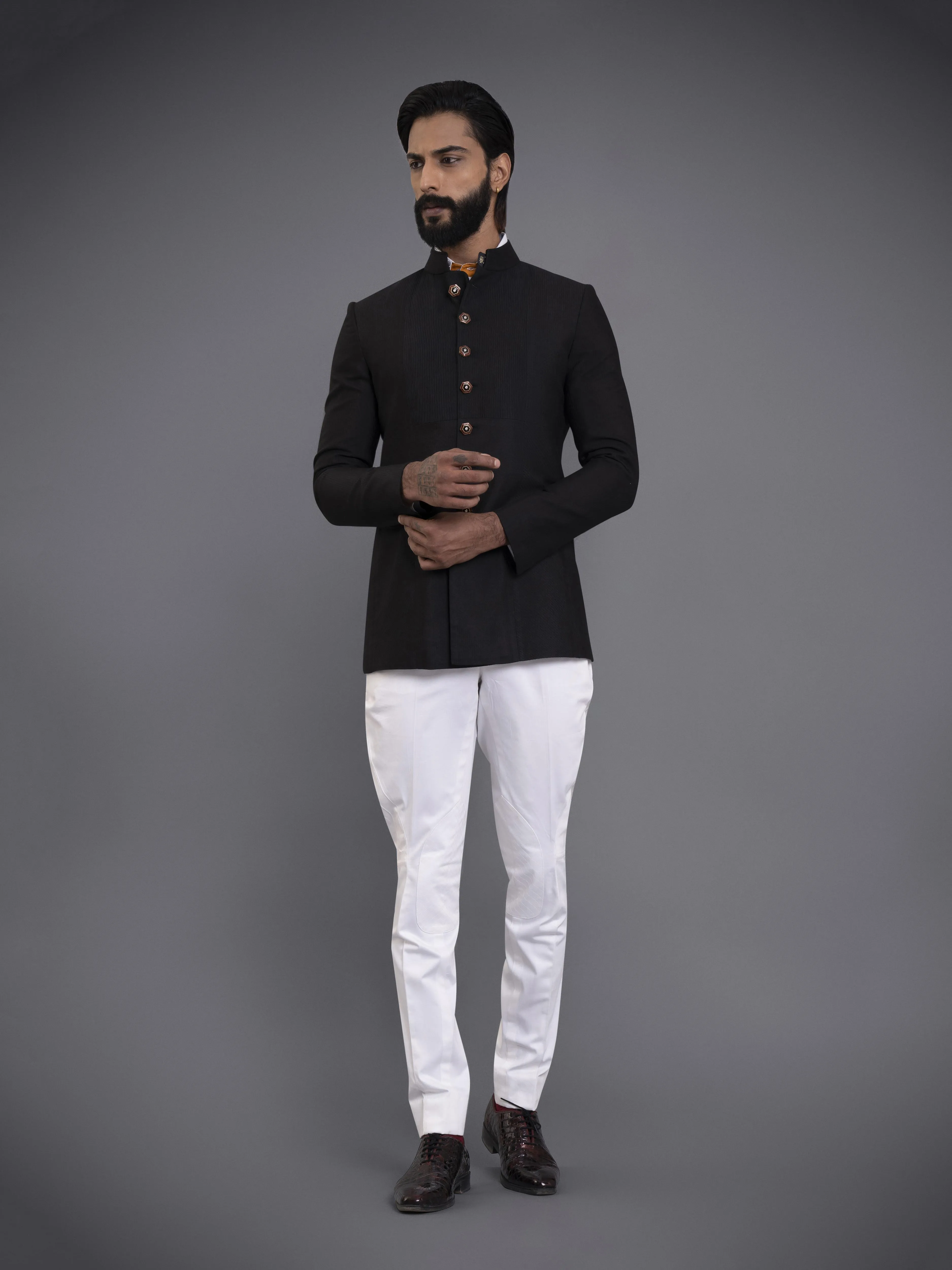 PINTUCKED BANDHGALA JACKET