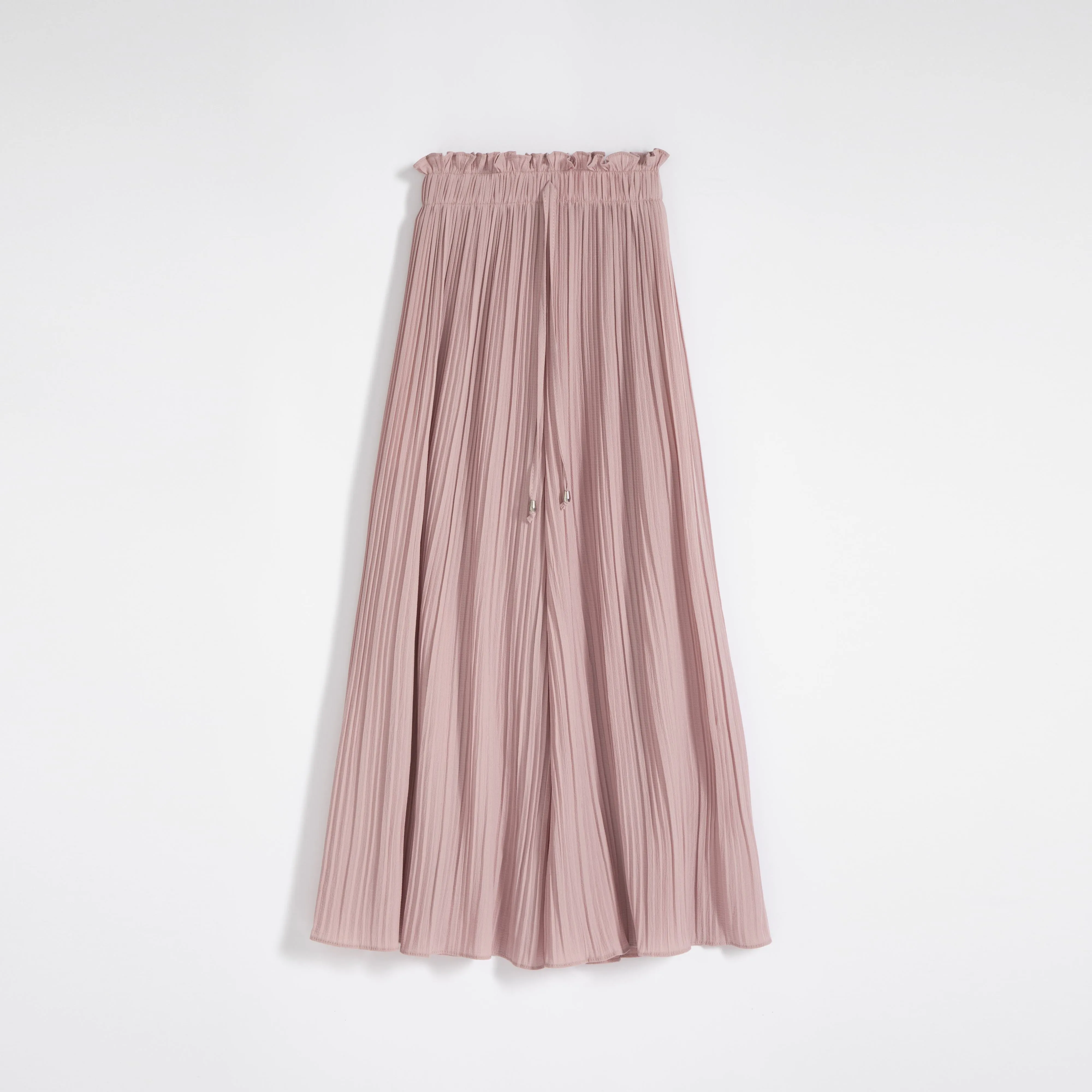 Pleated Chiffon Loose Fit High-Waisted Culottes Draping Pants