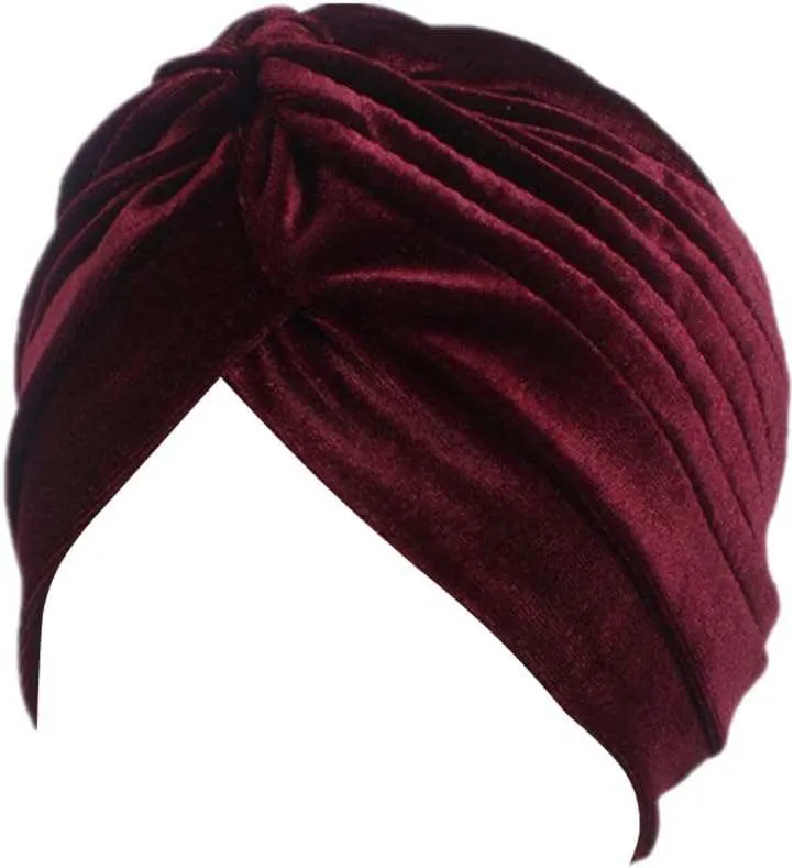 Pleated Stretch Ruffle Women Velvet Hat Cover