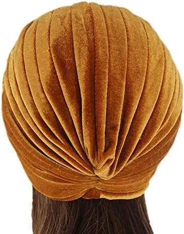 Pleated Stretch Ruffle Women Velvet Hat Cover