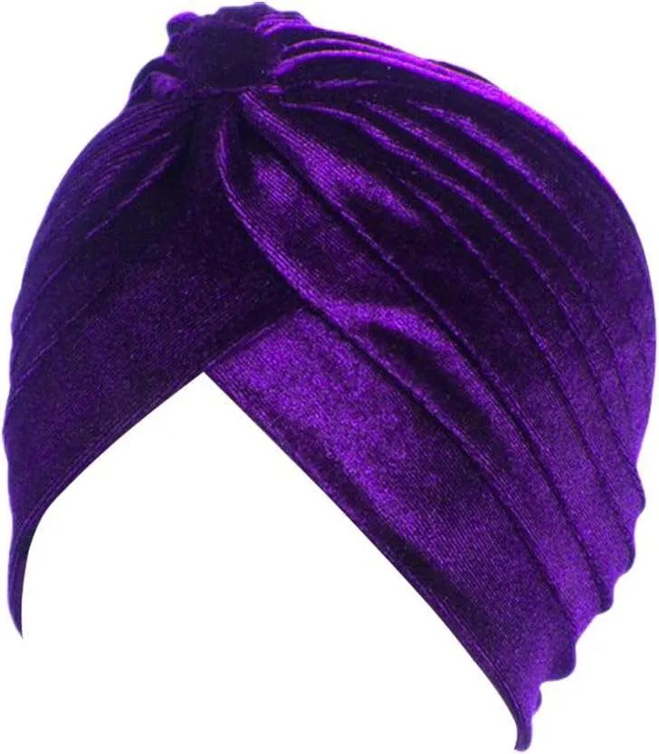 Pleated Stretch Ruffle Women Velvet Hat Cover