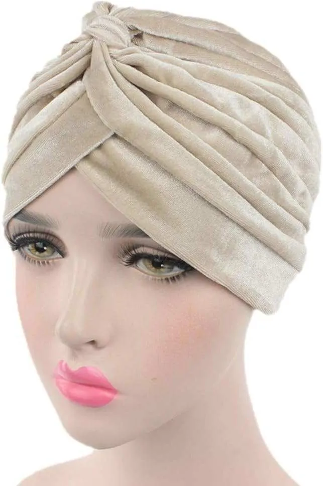 Pleated Stretch Ruffle Women Velvet Hat Cover