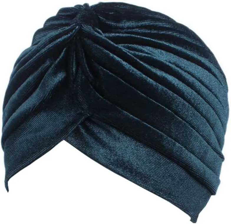 Pleated Stretch Ruffle Women Velvet Hat Cover