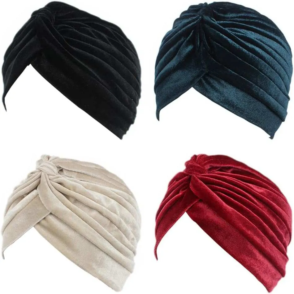 Pleated Stretch Ruffle Women Velvet Hat Cover