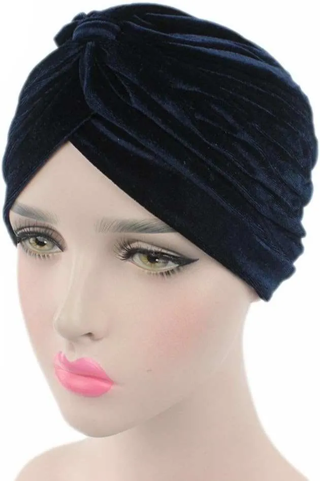 Pleated Stretch Ruffle Women Velvet Hat Cover