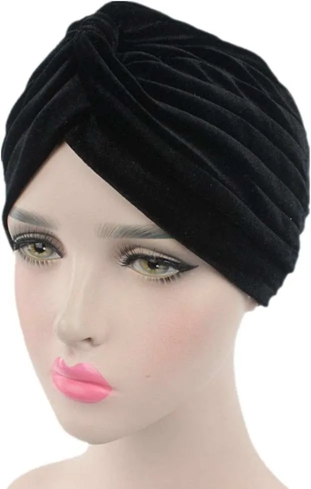 Pleated Stretch Ruffle Women Velvet Hat Cover